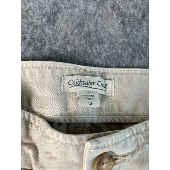 Coldwater Creek Womens Casual Pants Size 10 Khaki Tan Pockets Floral Paisley - Picture 5 of 9